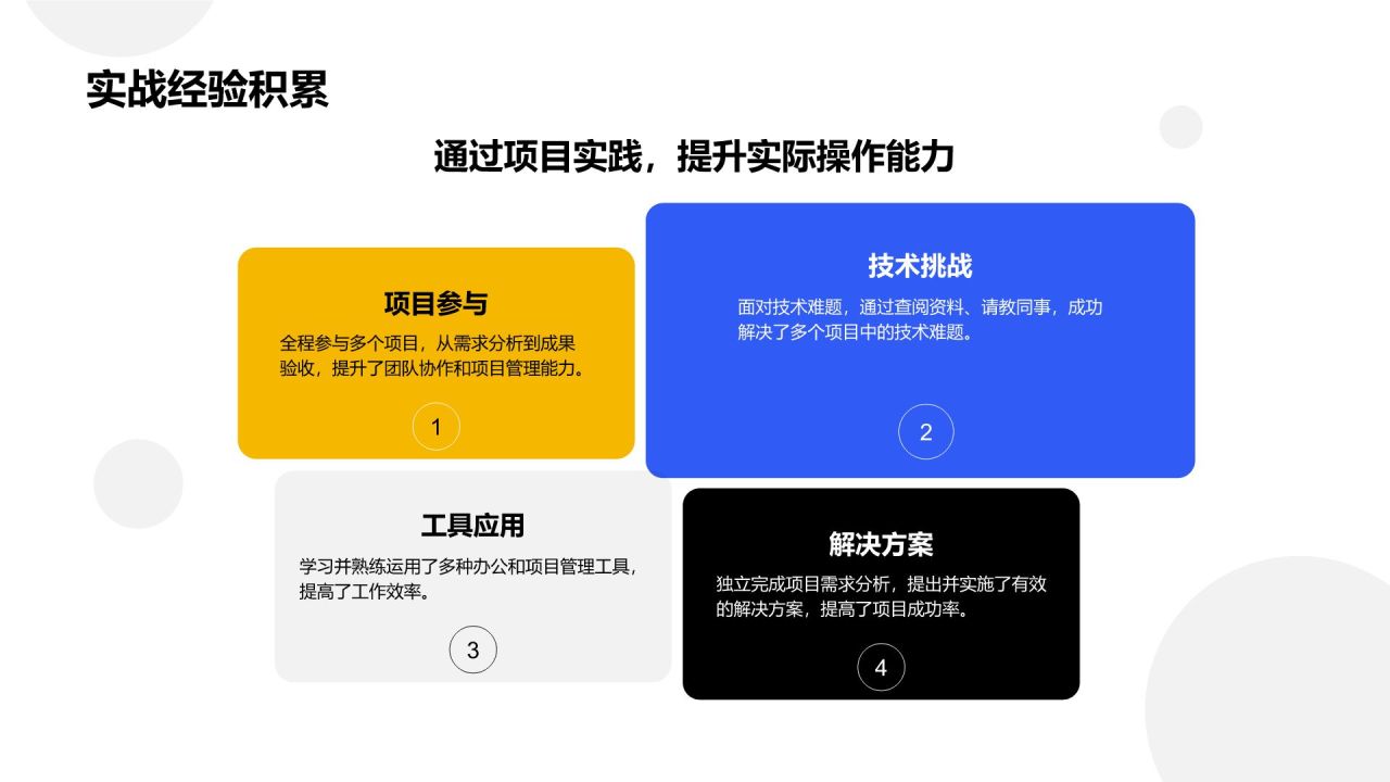 蓝色扁平风职场新人年度成长总结PPT模板