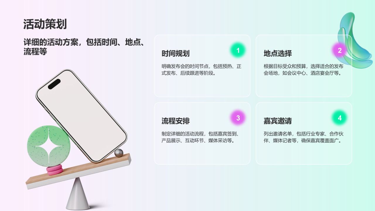 绿色3D风年度新品发布会策划PPT模板