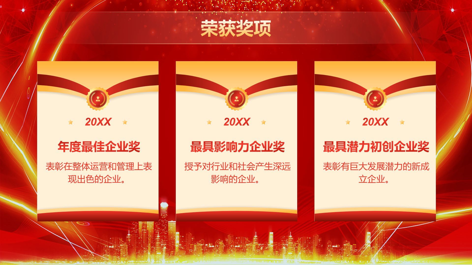 红色喜庆风企业年会活动表彰大会PPT模板