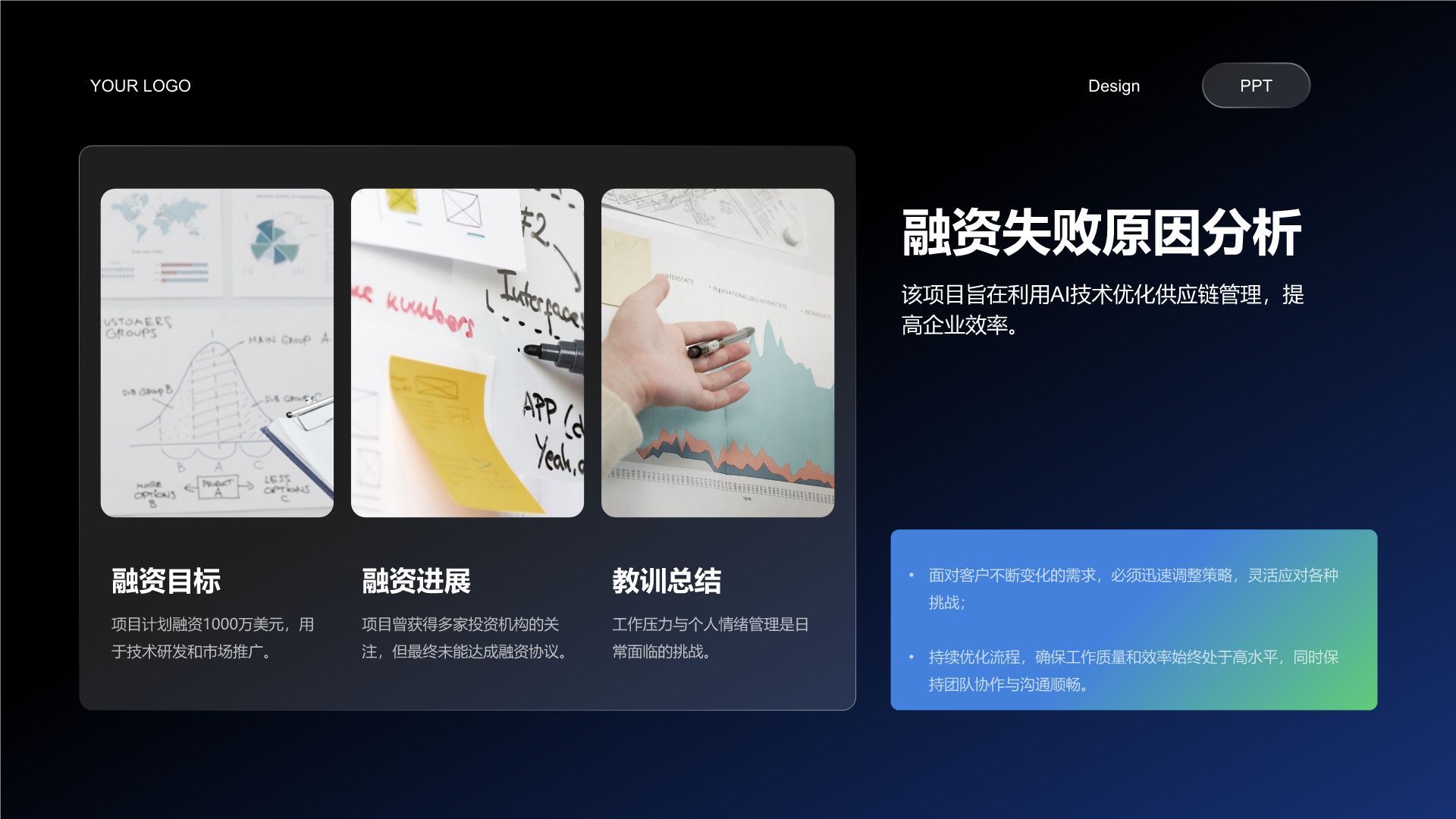 蓝色科技风AI项目融资汇报PPT模板