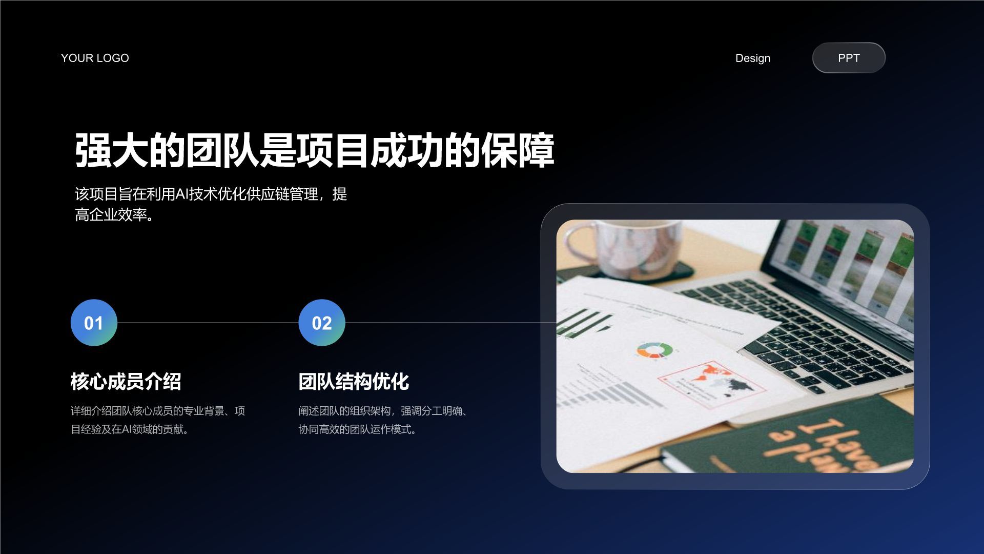 蓝色科技风AI项目融资汇报PPT模板