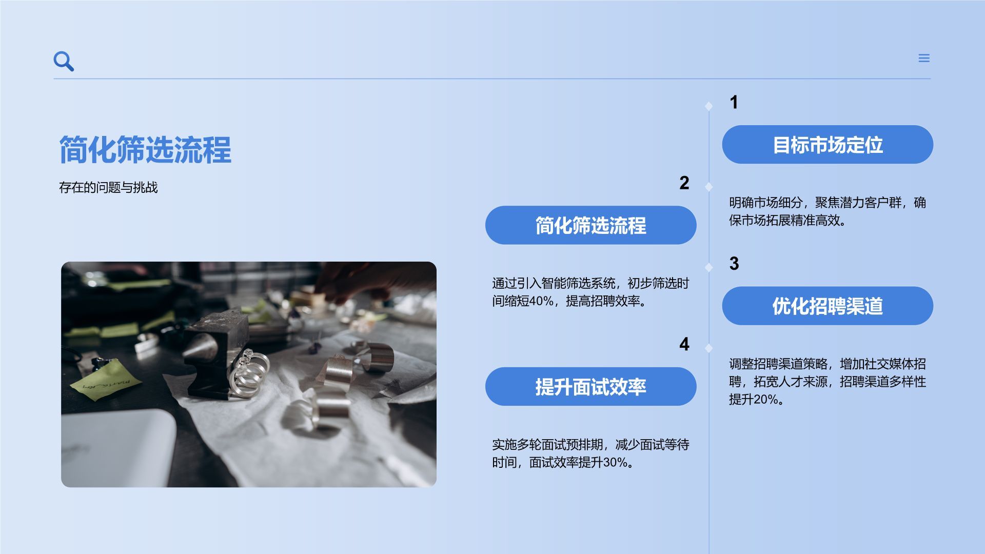 蓝色卡通风人力资源部年终绩效与招聘总结PPT模板