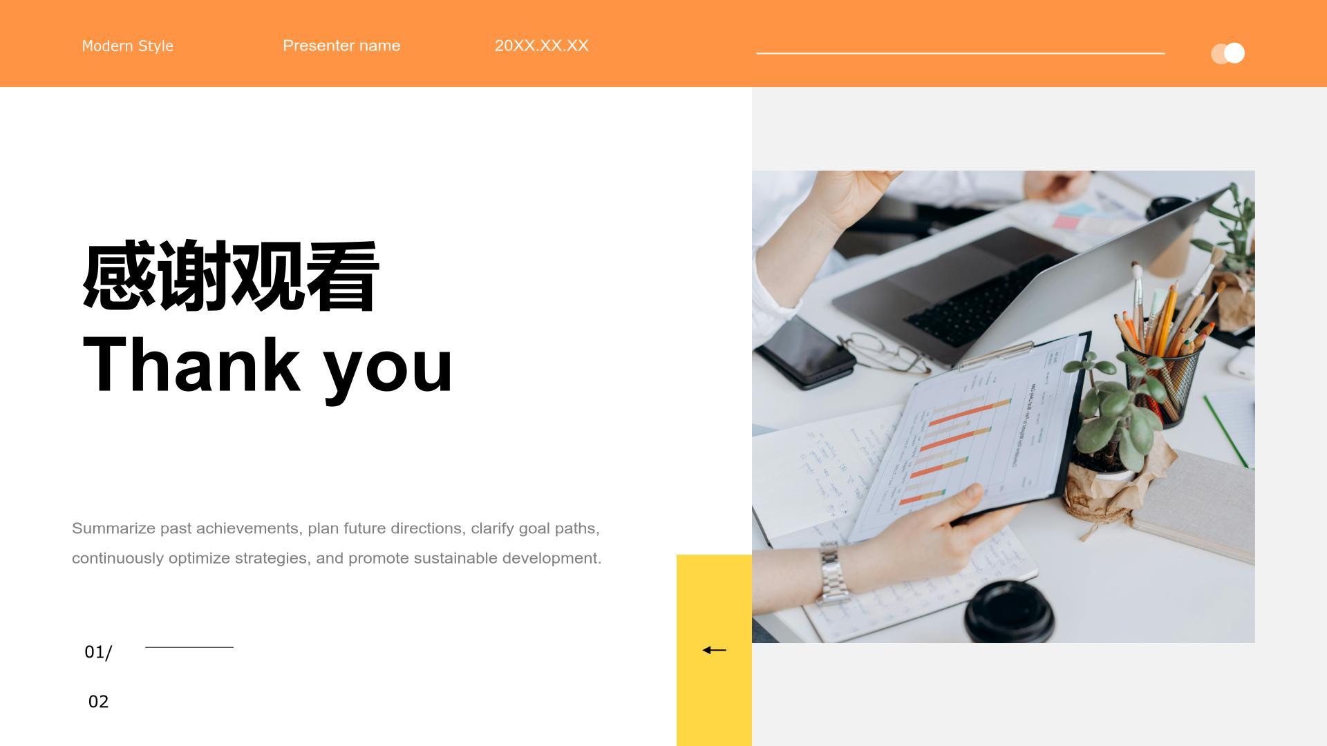 橙色商务风HR人力资源年终总结汇报 PPT模板