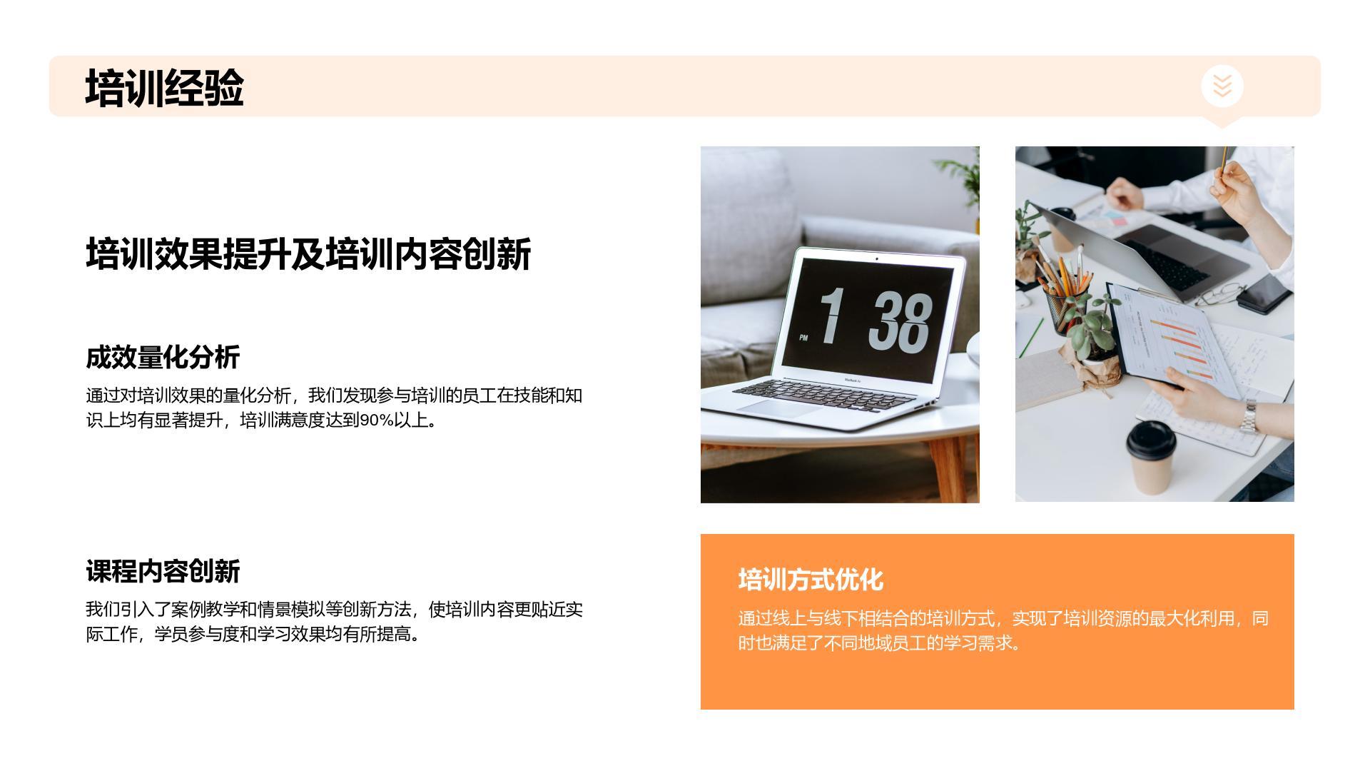 橙色商务风HR人力资源年终总结汇报 PPT模板