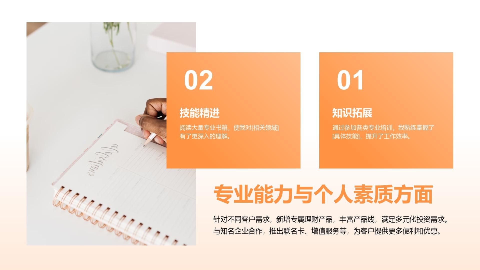 橙色简约风年终优秀员工竞聘汇报PPT模板