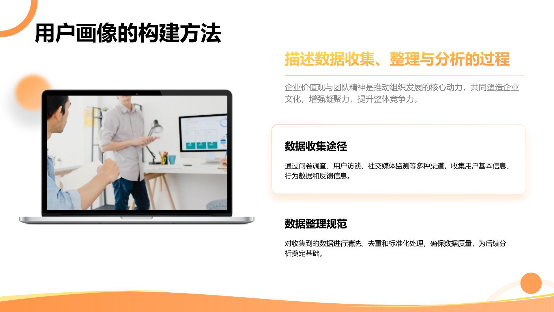 橙色3D风用户画像分析与行为模式研究PPT模板