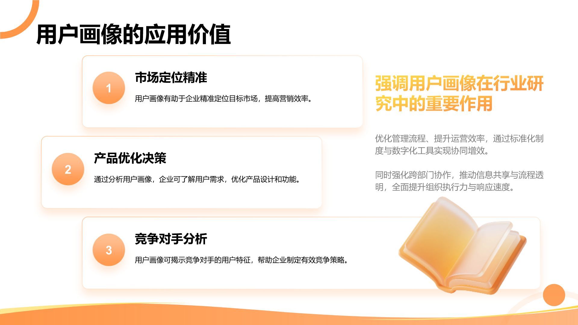 橙色3D风用户画像分析与行为模式研究PPT模板