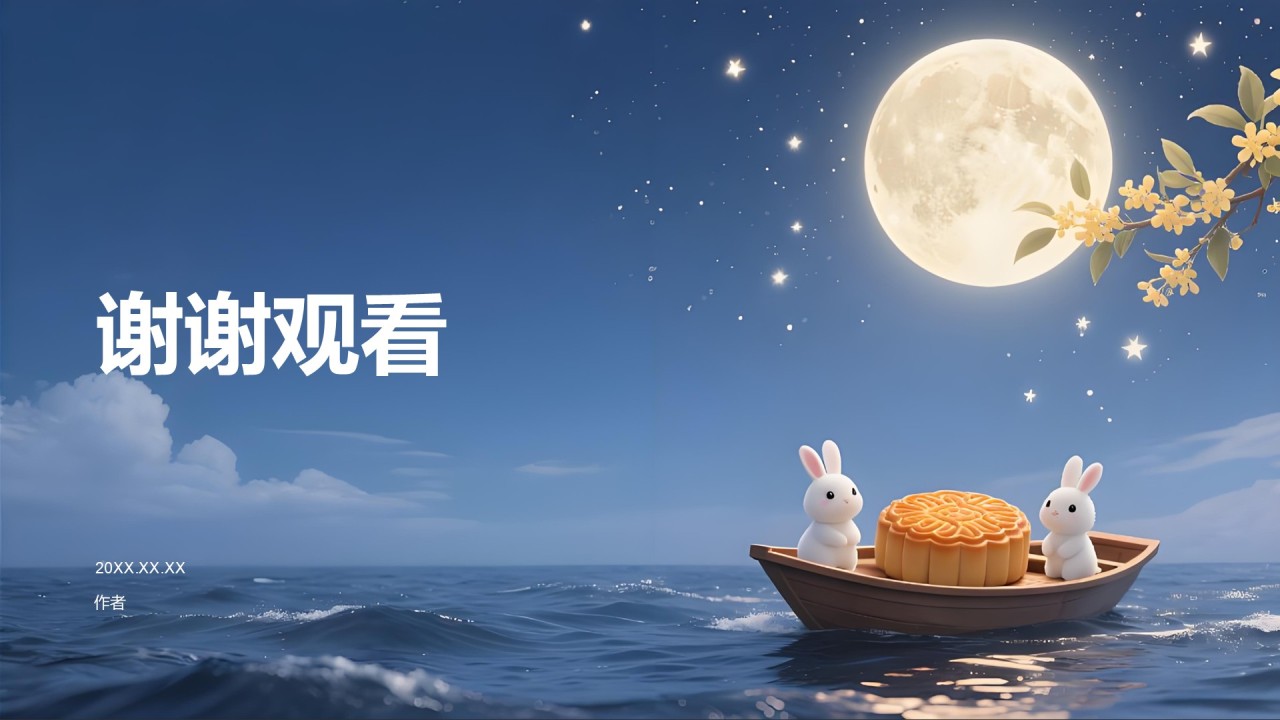 中秋节由来与习俗展示PPT主题