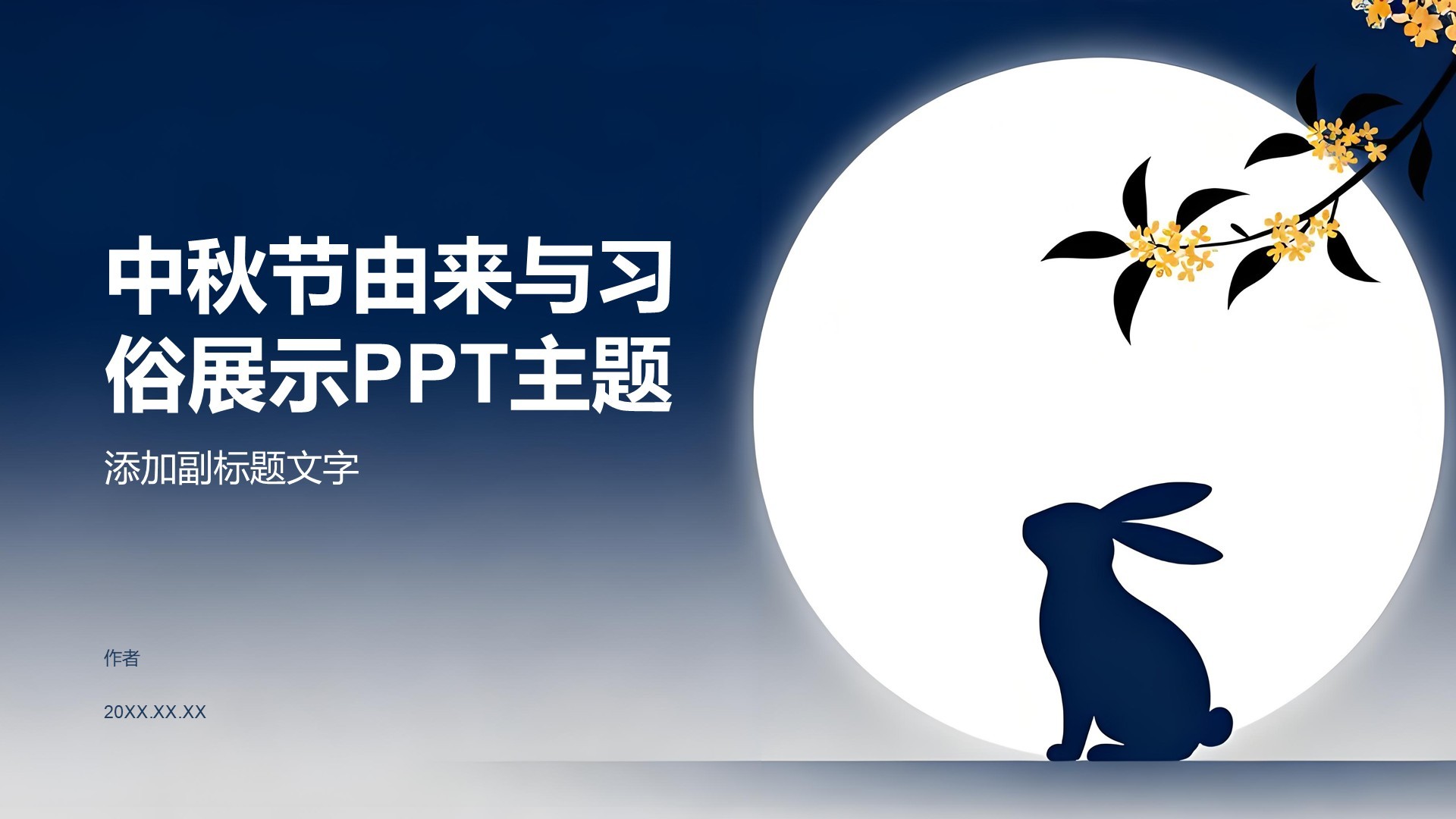 中秋节由来与习俗展示PPT主题