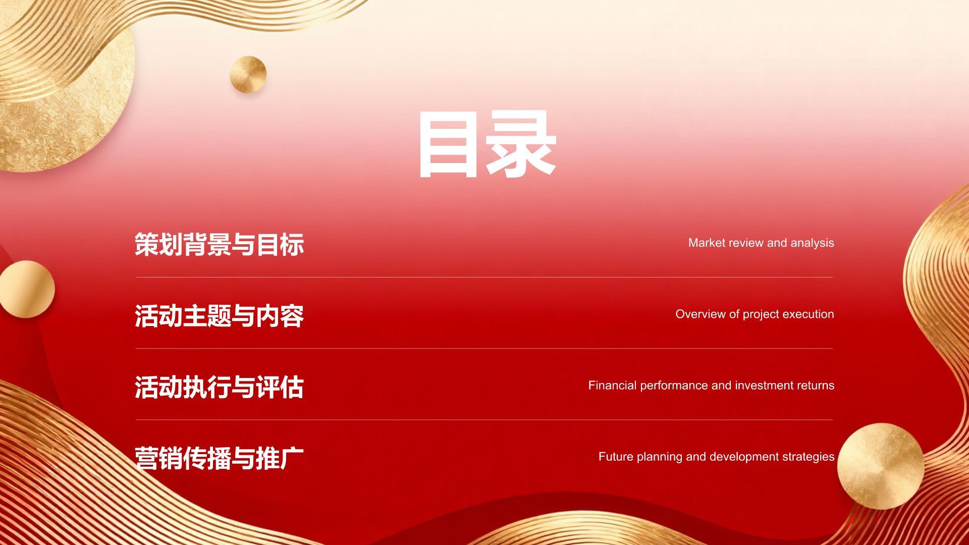 红色喜庆风新年企业运营计划PPT模板