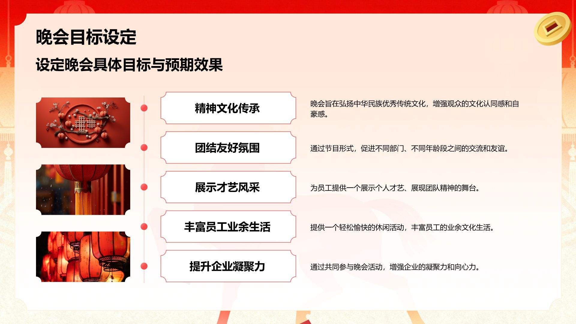红色复古风新年晚会策划方案与节目报告PPT模板