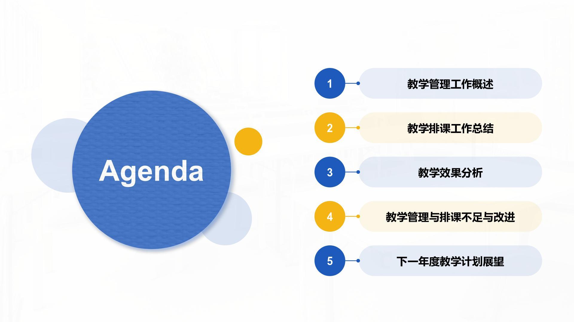 蓝色简约风教务部年终教学管理与排课总结报告PPT模板