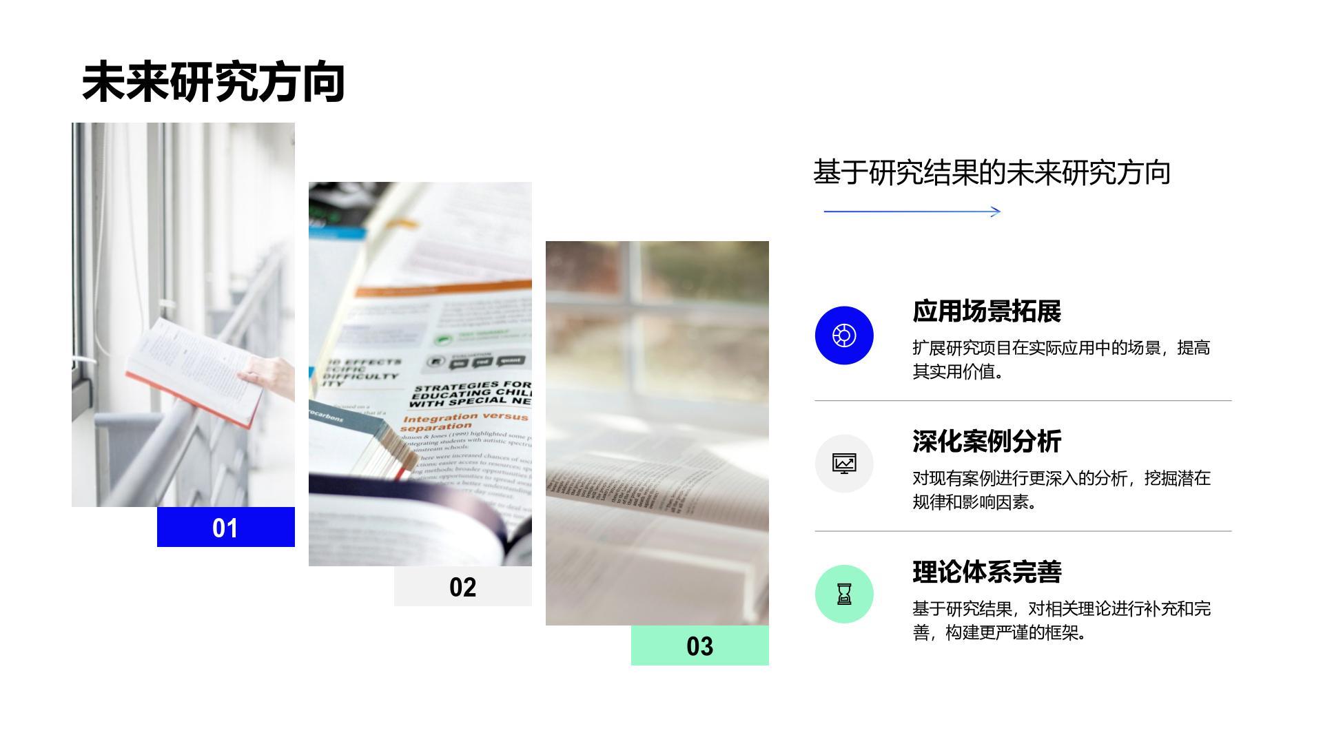 蓝色商务风学期末研究项目总结与展示报告PPT模板