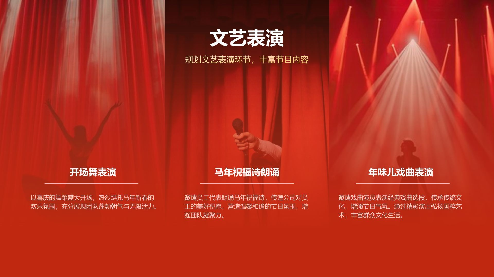 红色喜庆风2026马年新春年会策划方案PPT模板