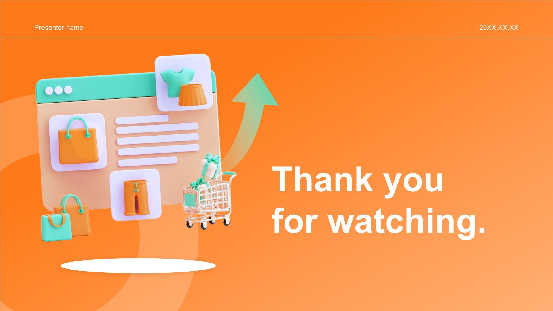 橙色3D风电商运营部年终销售数据复盘报告PPT模板