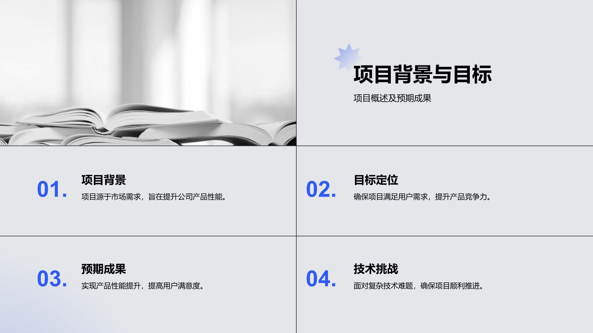 蓝色商务风技术部年终项目交付与系统优化汇报 PPT模板