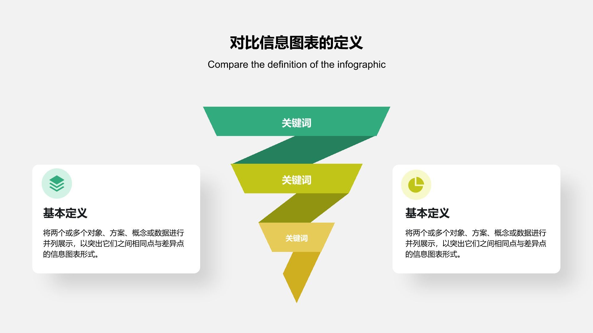 绿色扁平风对比信息图表PPT模板