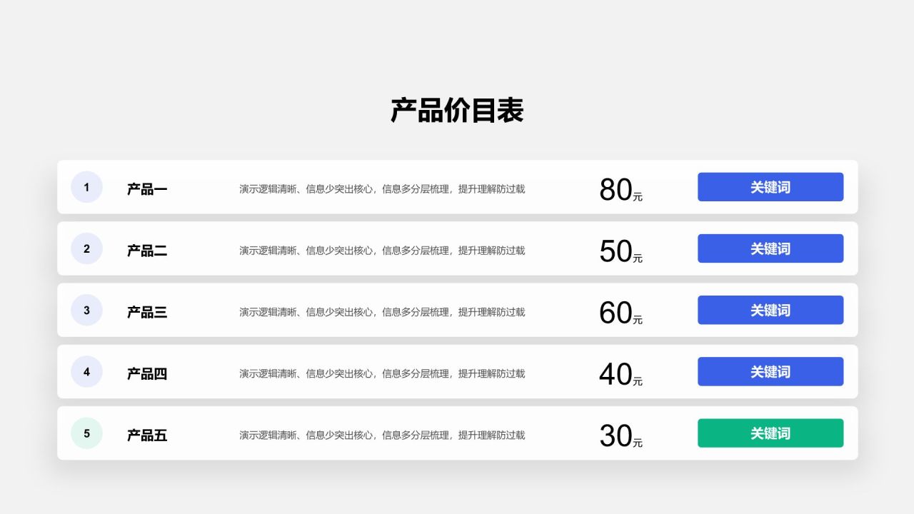 蓝色商务风数据表Table Plan PPT模板