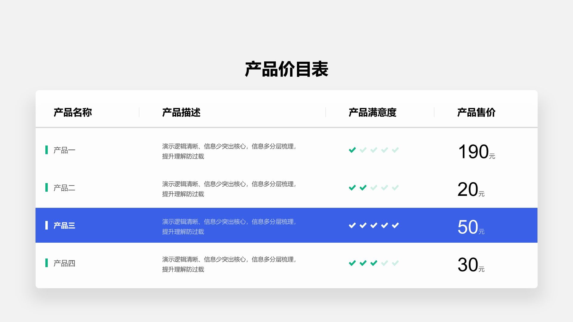 蓝色商务风数据表Table Plan PPT模板