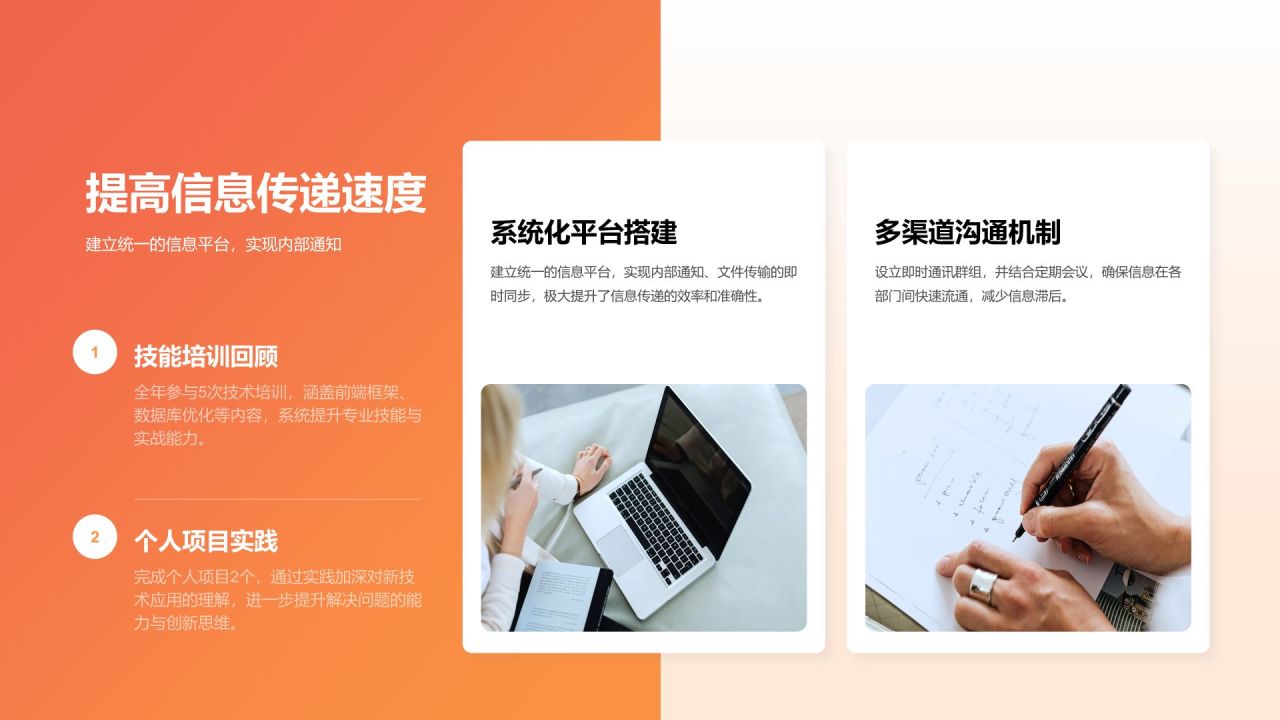 橙色商务风管理层工作总结复盘展示PPT模板