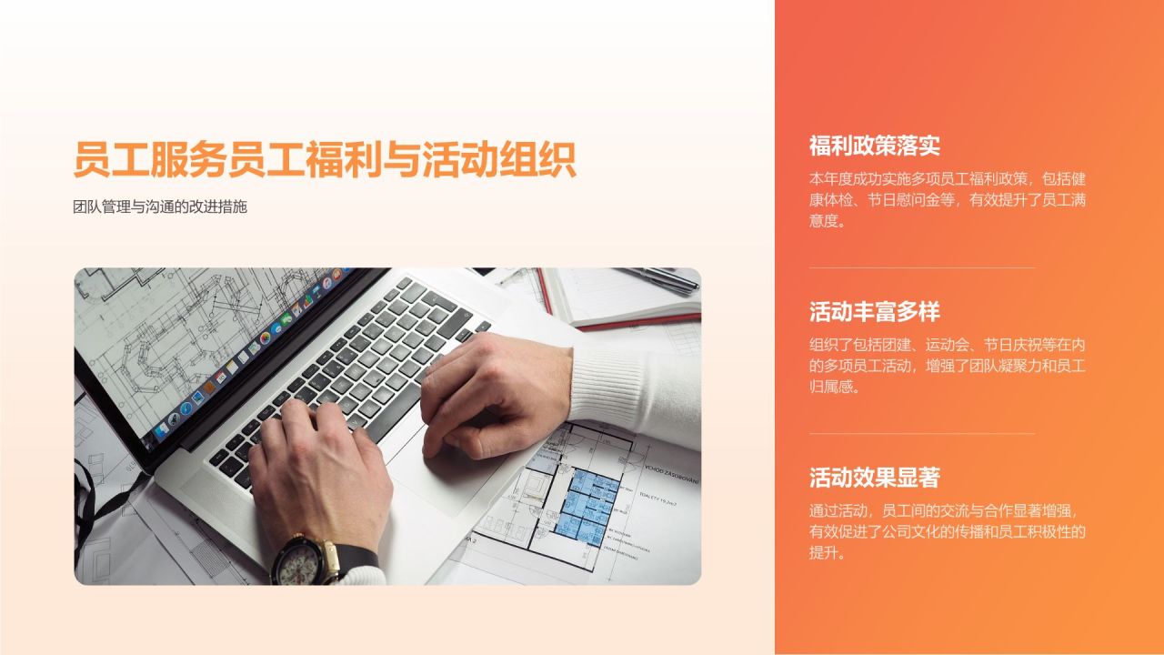 橙色商务风管理层工作总结复盘展示PPT模板