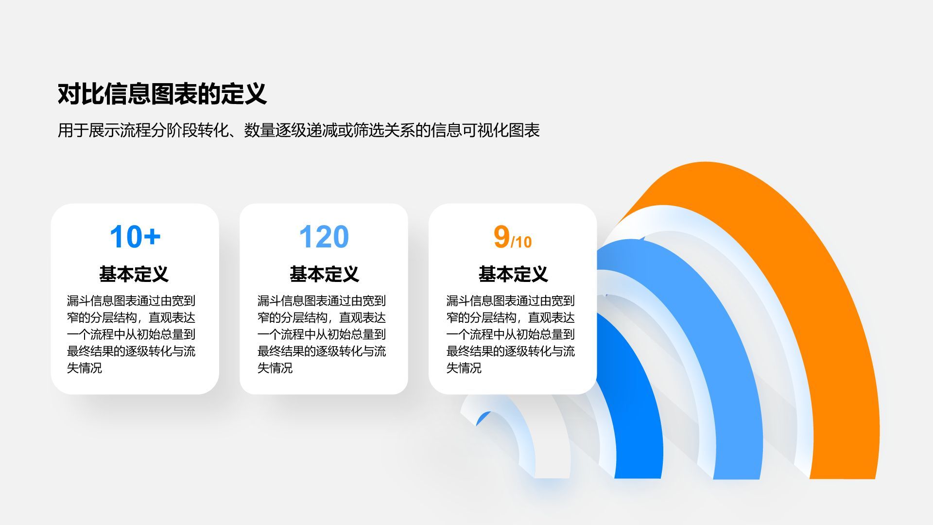 蓝色简约风漏斗信息图表PPT模板