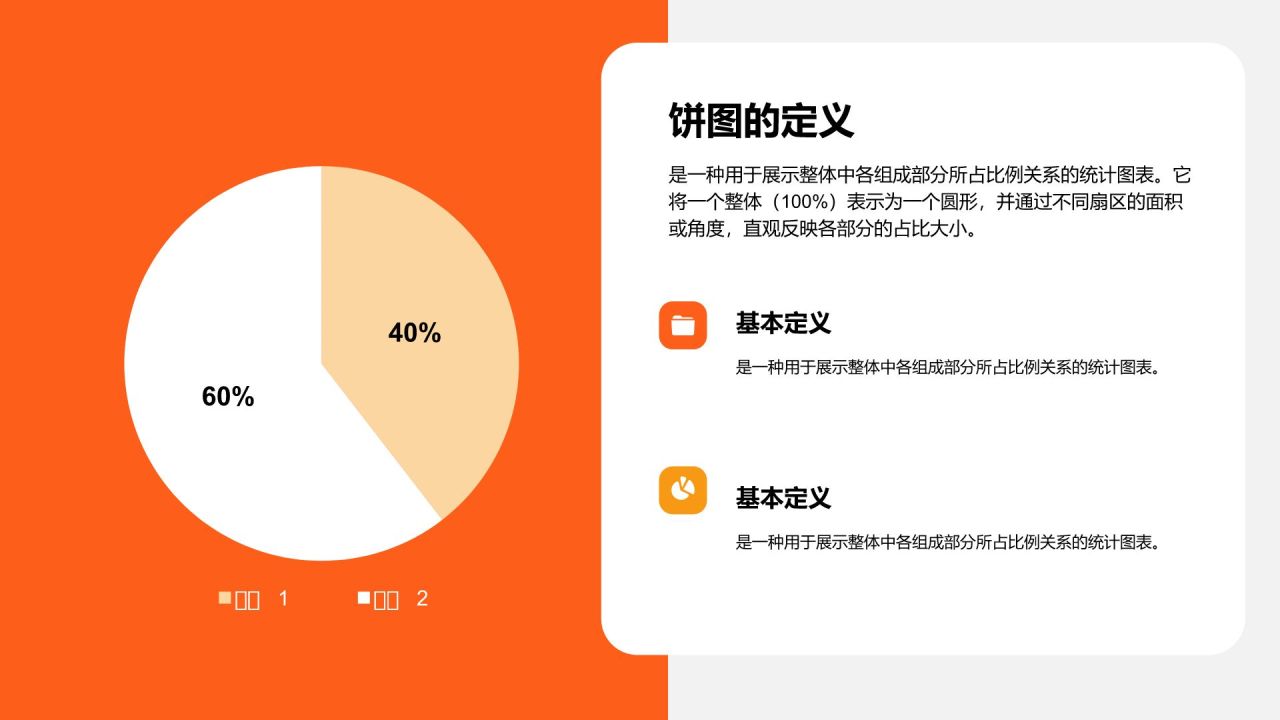 橙色摄影风饼图PPT模板