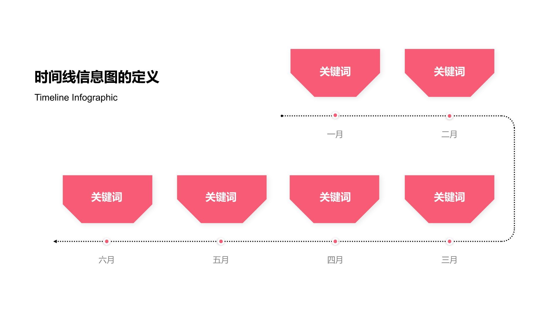 红色商务风时间线信息图Timeline InfographicPPT模板