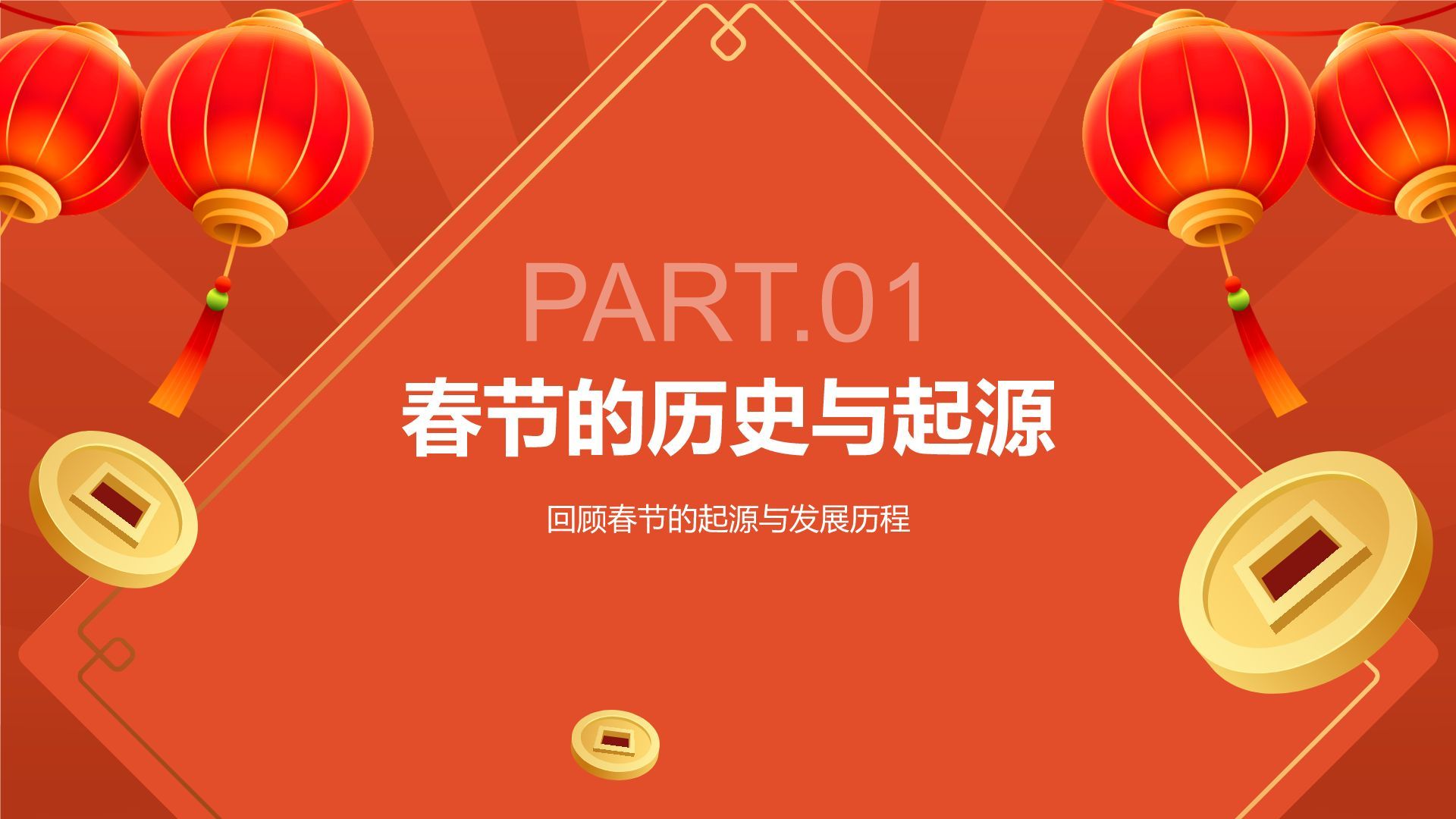 红色喜庆风春节与中国农历新年的象征意义PPT模板