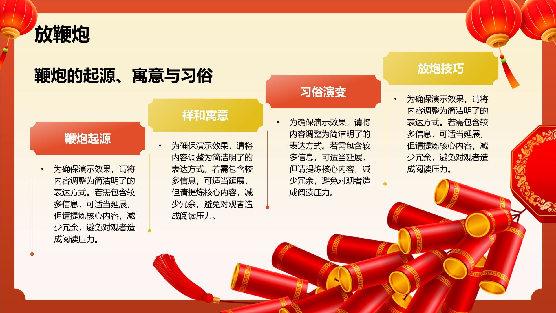 红色喜庆风春节与中国农历新年的象征意义PPT模板