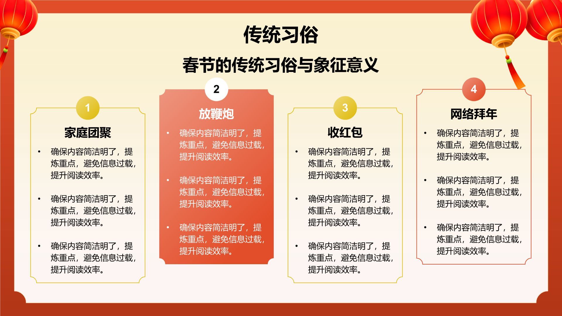 红色喜庆风春节与中国农历新年的象征意义PPT模板