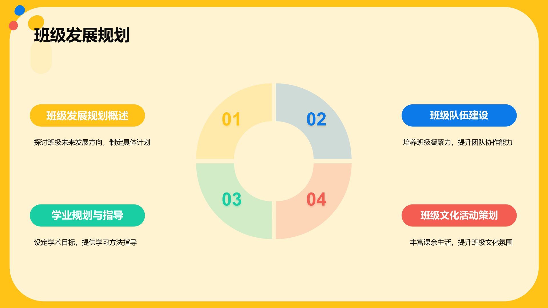 橙色插画风开学动员班会PPT模板
