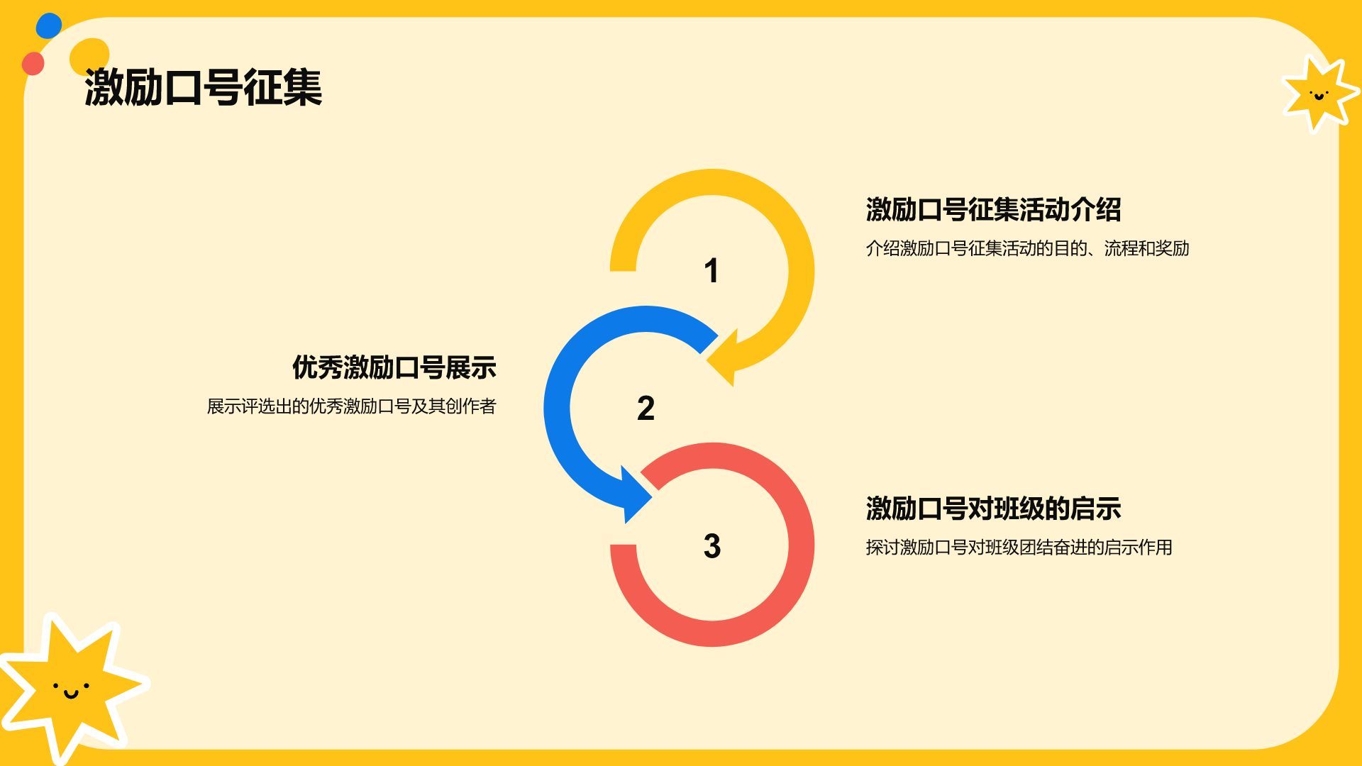 橙色插画风开学动员班会PPT模板