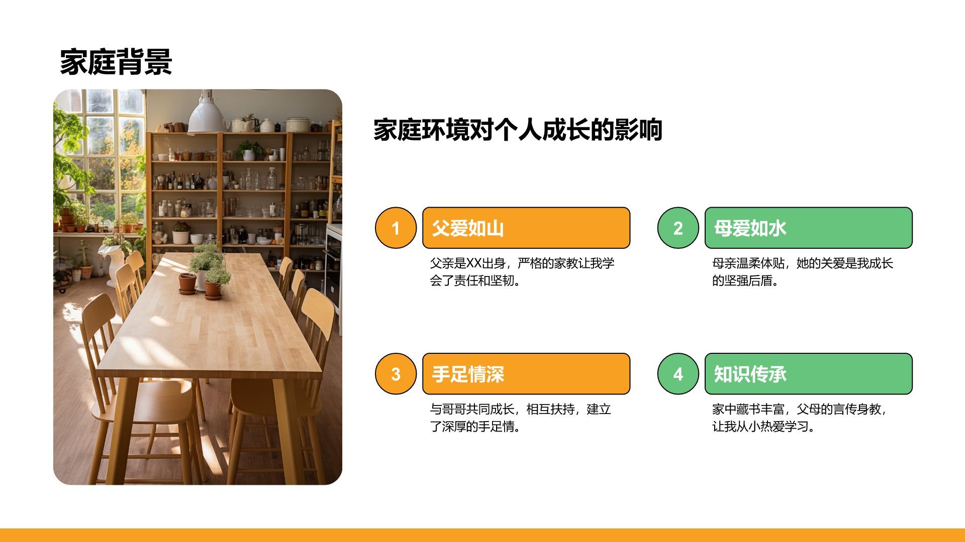 橙色插画风新生自我介绍PPT模板