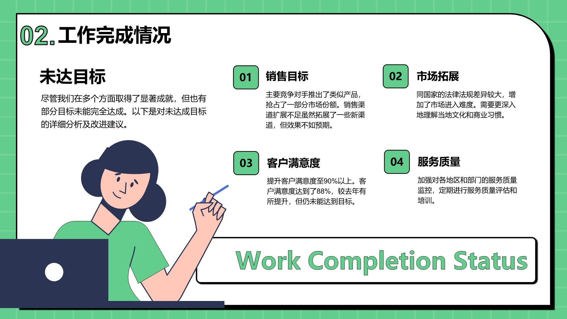 绿色插画风工作计划PPT模板