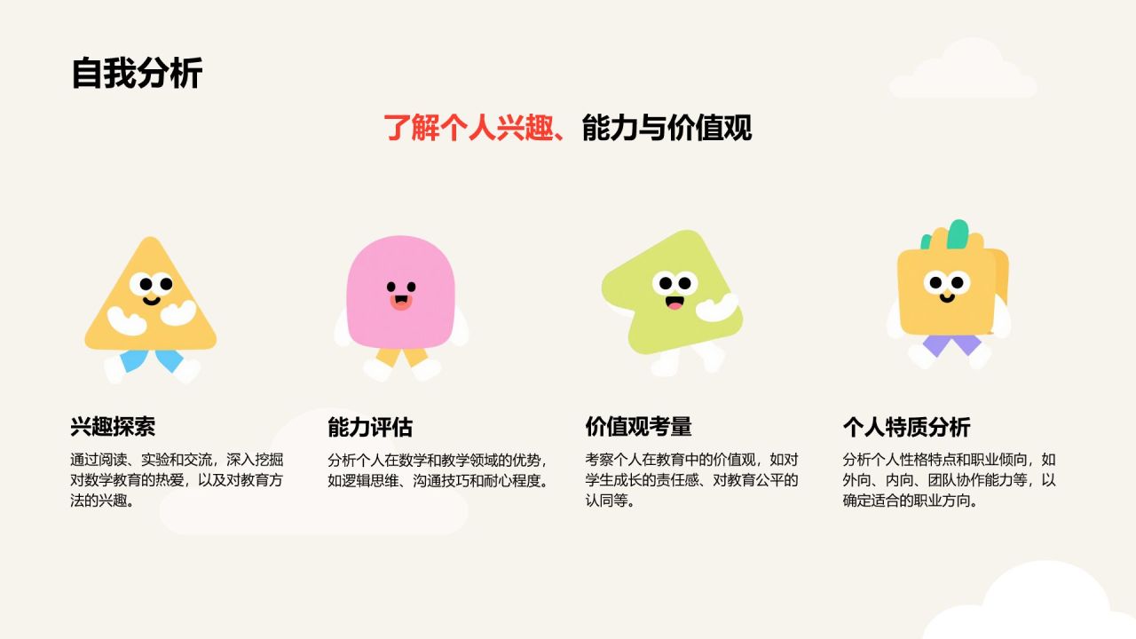 红色卡通风师范数学专业职业生涯规划PPT模板