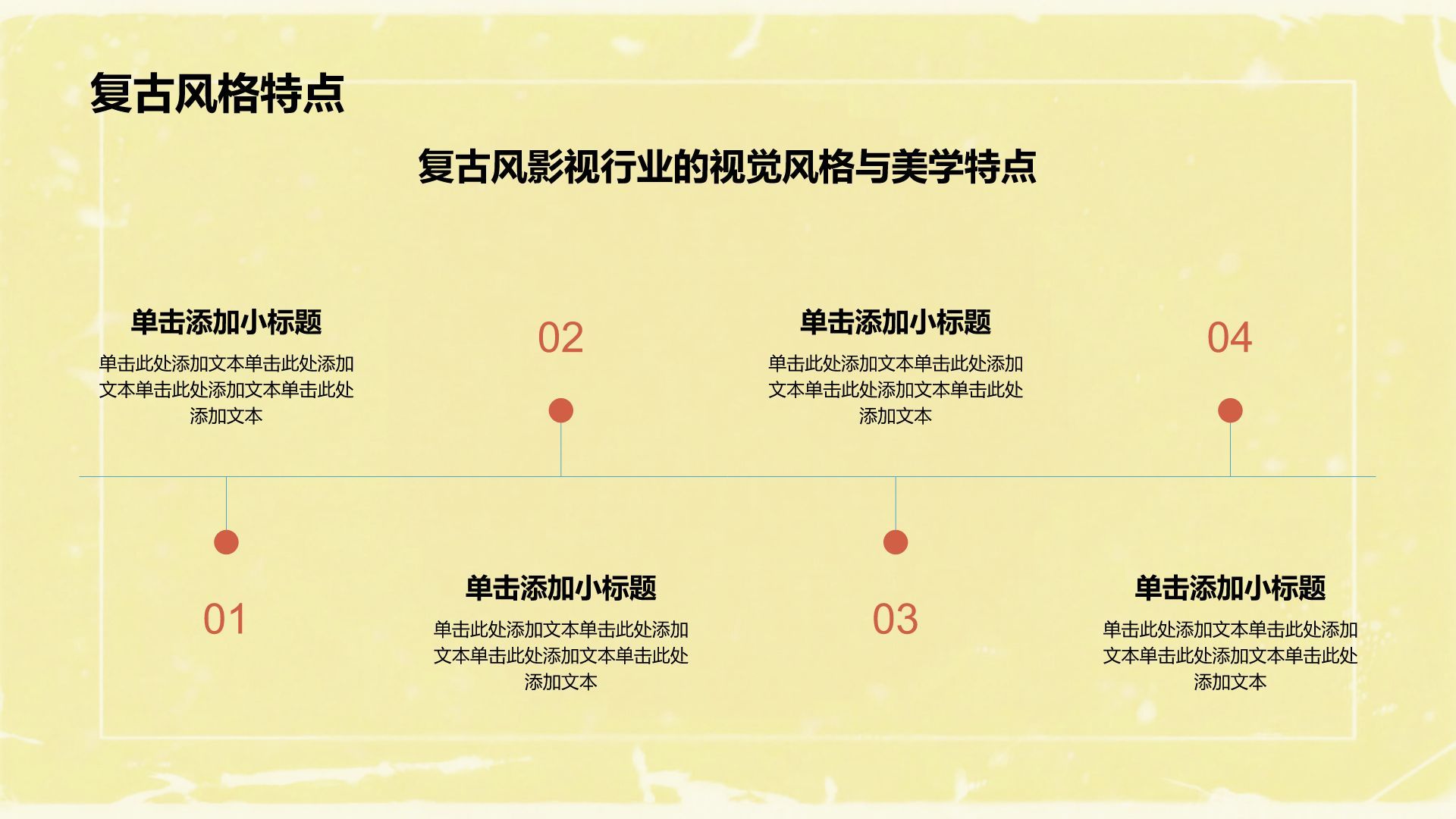 蓝色复古风复古风影视行业创意模板PPT模板