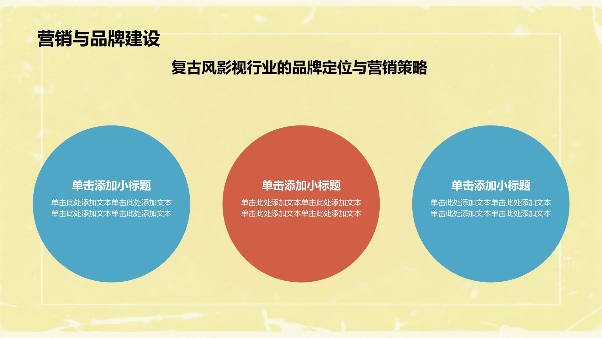 蓝色复古风复古风影视行业创意模板PPT模板
