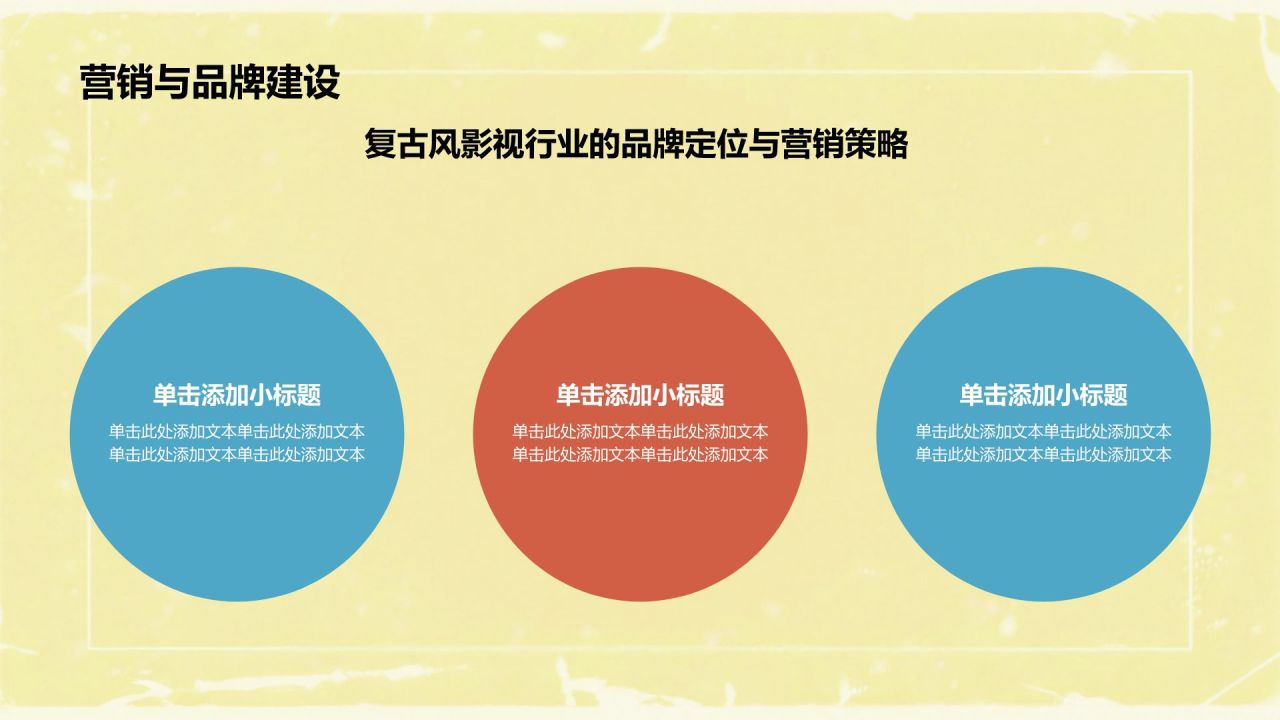 蓝色复古风复古风影视行业创意模板PPT模板
