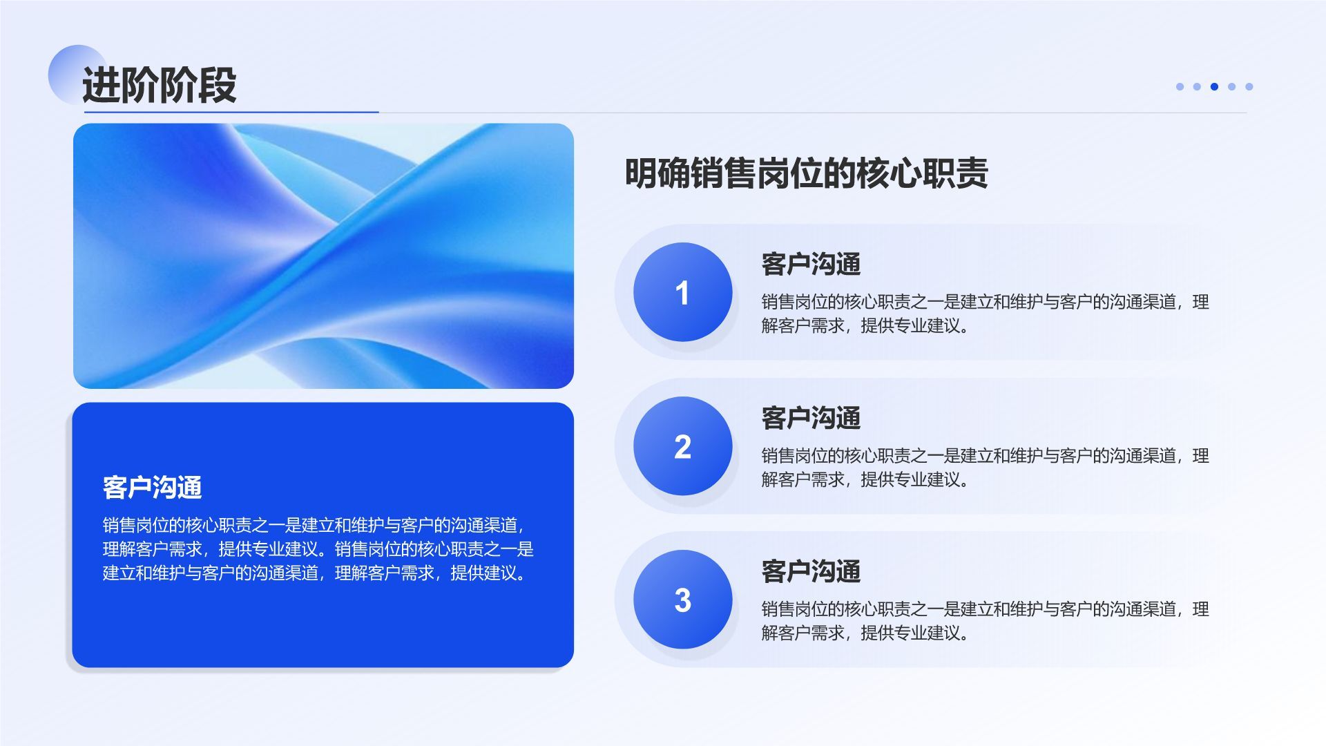 蓝色简约风销售岗位职业规划PPT模板