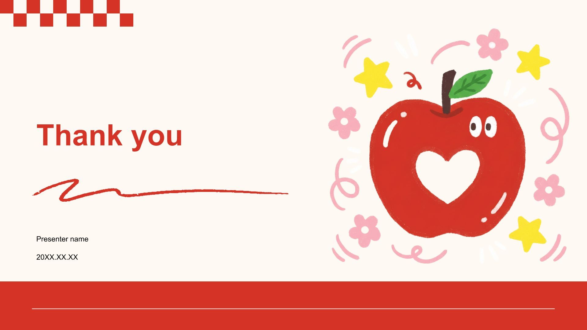 红色卡通风红色创意卡通幼教课件PPT模板