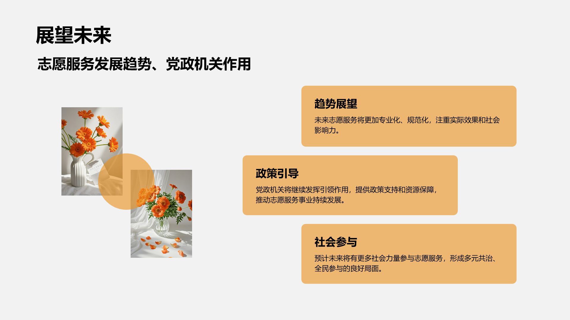 橙色商务风青志协志愿服务活动宣传PPT模板