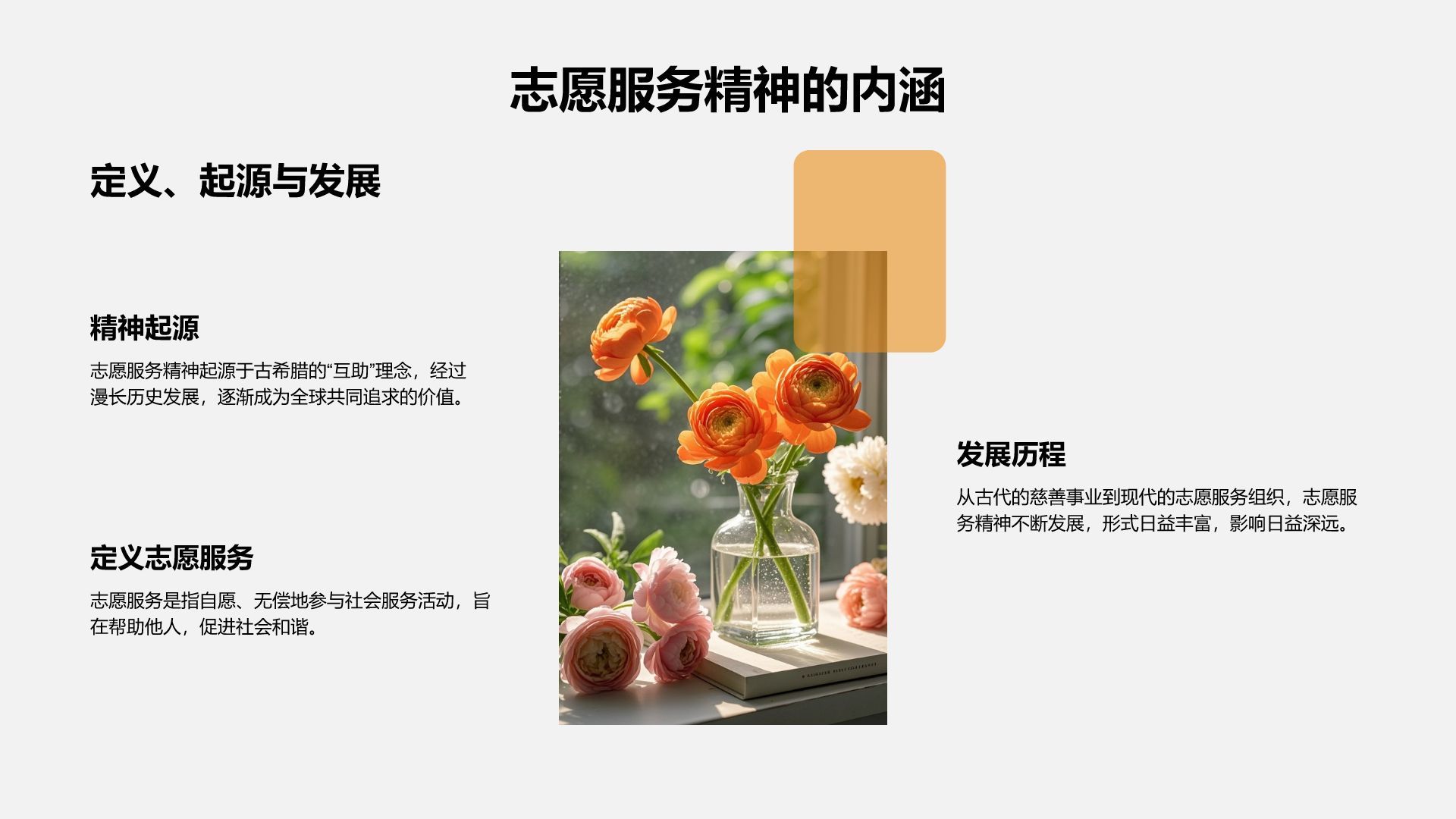 橙色商务风青志协志愿服务活动宣传PPT模板