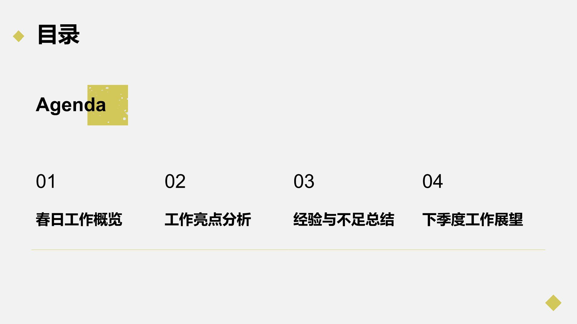 黄色简约风春日限定通用工作总结PPT模板