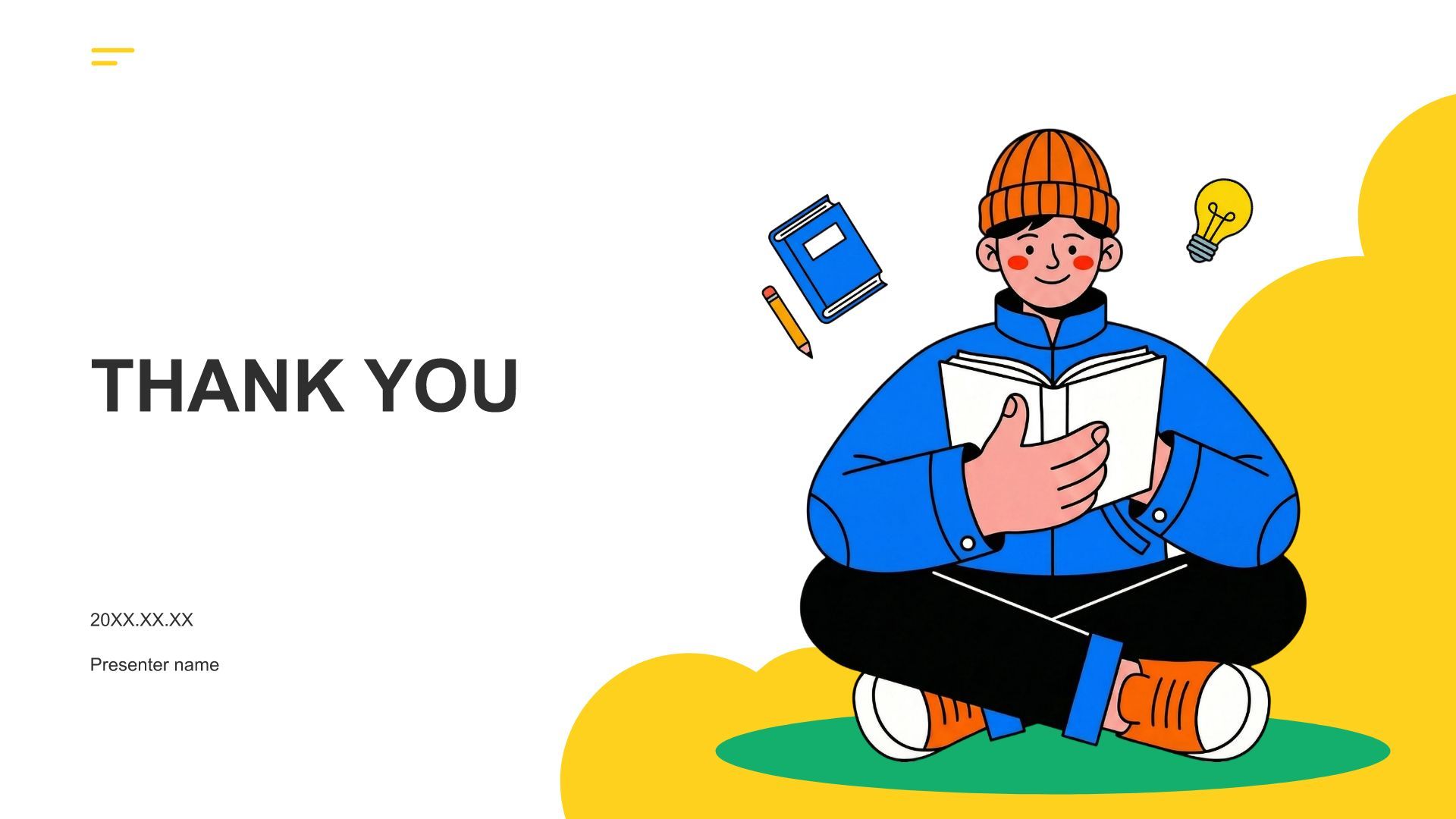 黄色插画风大学生自我介绍PPT模板