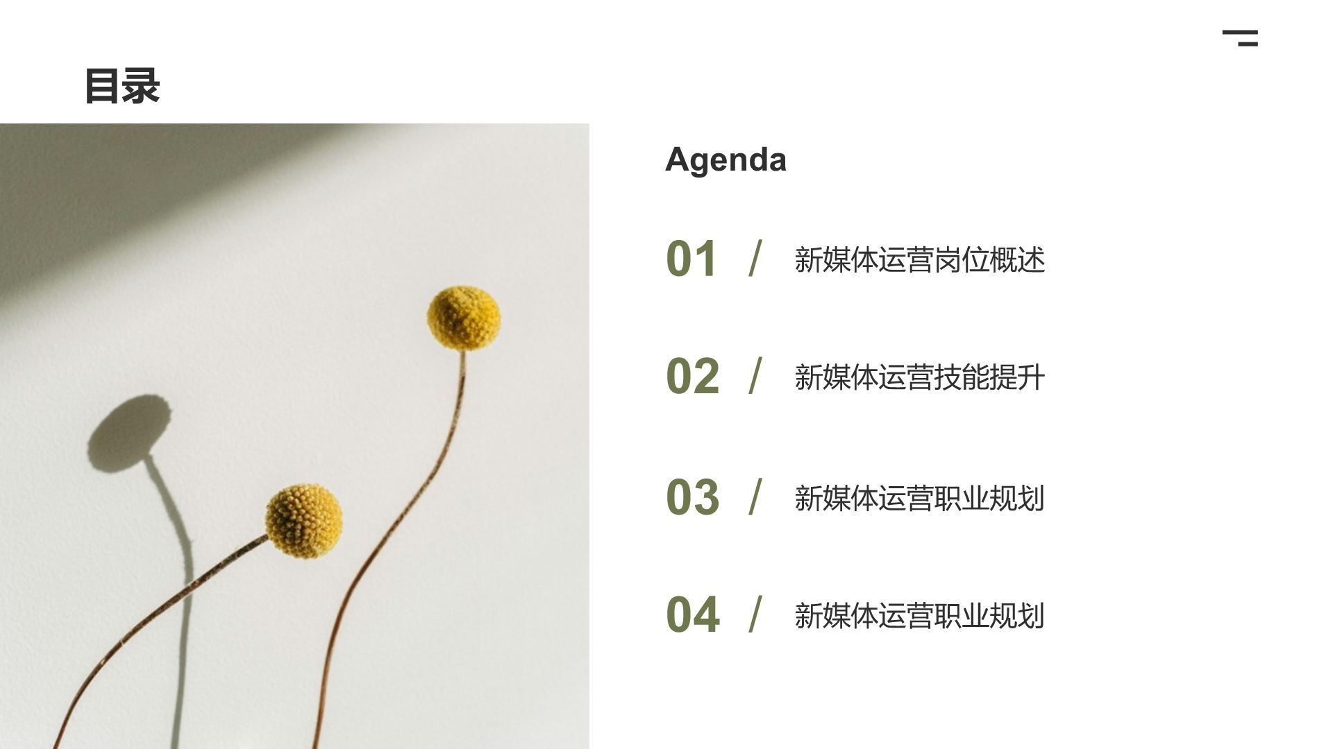 黄色商务风新媒体运营岗位职业规划PPT模板