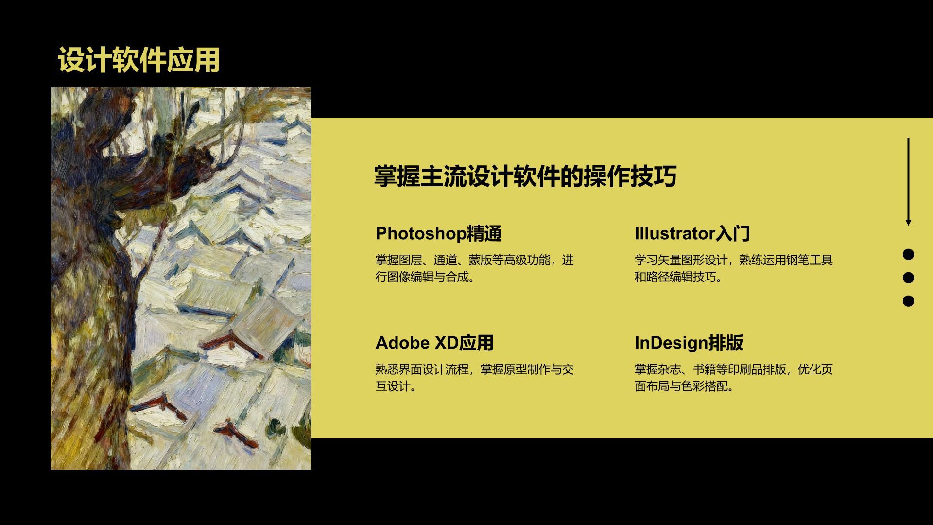 黄色插画风艺术专业职业生涯规划PPT模板