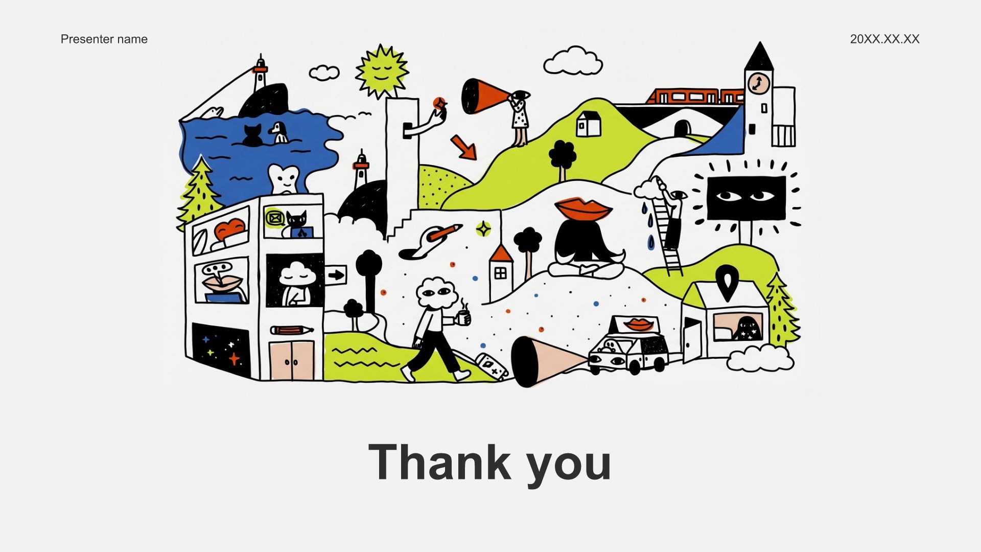 黄色插画风插画风调研报告PPTPPT模板