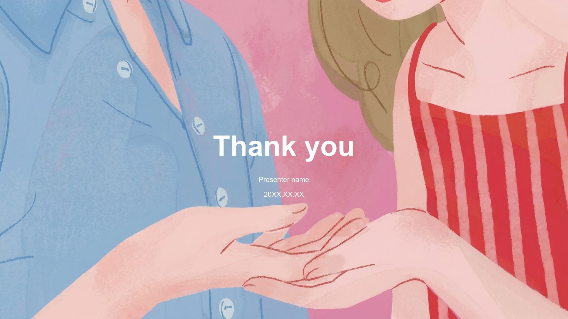 粉色手绘风终极浪漫手绘插画PPT模板