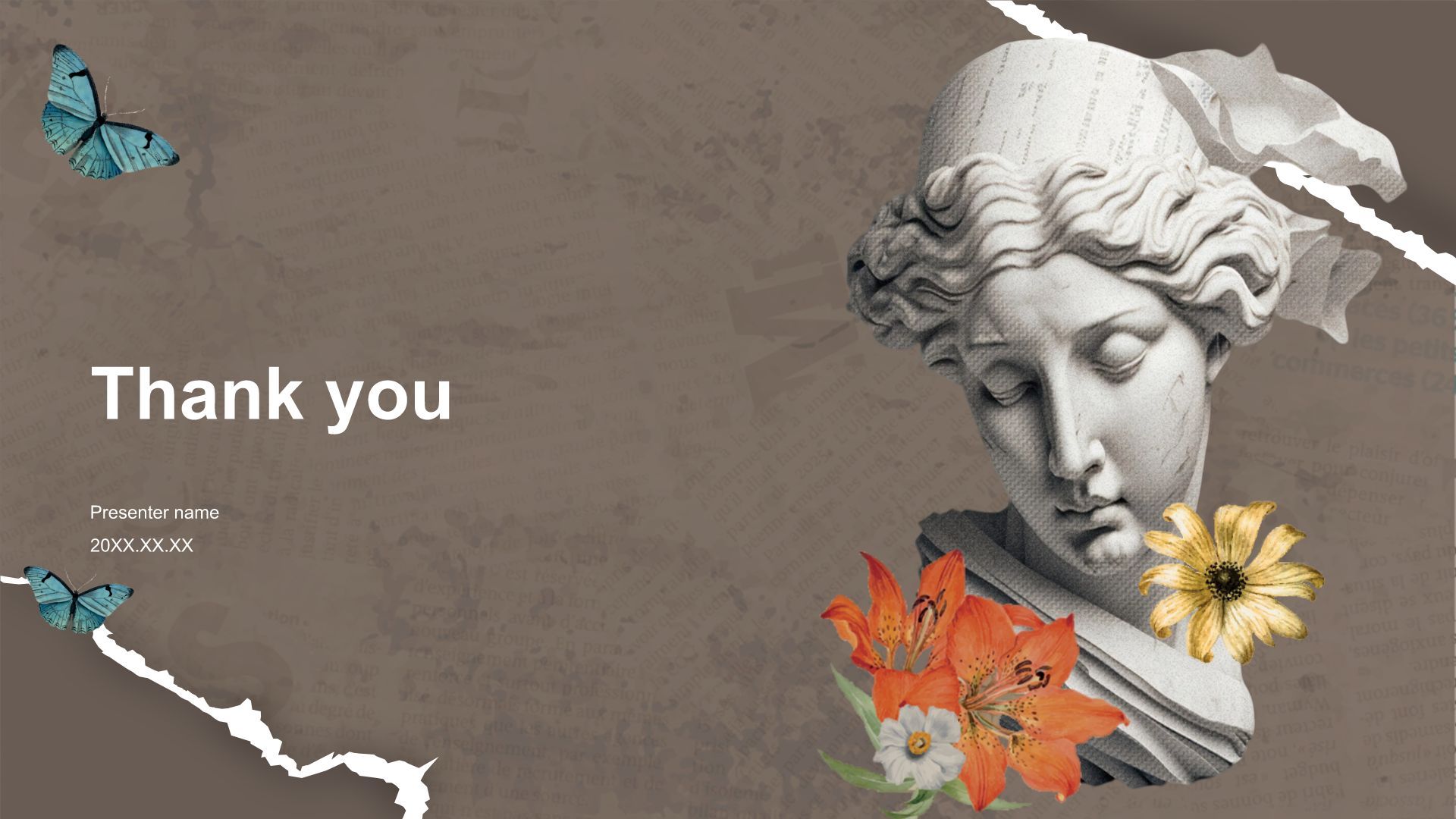 棕色复古风文学美术小组作业汇报PPT模板